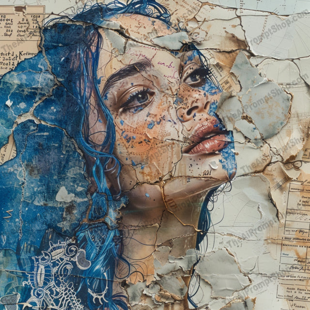 Mixed Media Portrait AI MidJourney Image Prompt, 8985 Portraits & People, midjourney, mixed media, portrait, vibrant colors, abstract shapes, layered textures, contemporary art, modern art, artistic, creative, collage, unique, stylish, eye-catching, decorative, fine art, wall art, colorful, art collection, trendy, visual arts, Midjourney, Ai, Ai Image Prompt, Image Prompt, Prompt