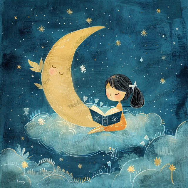 AI MidJourney Image Prompt, Celestial Whispers, 4938Celestial dreams, chat gpt, chat gpt prompts, chatgpt, chatgpt prompts, Dreamers in dusk, Ethereal bedtime, midjourney, Moon and stars, Moonlit dance, Night sky wonders, Nighttime serenity, Peaceful sky gazing, Playful lunar exploration, Starry night storytelling, Storybook Illustrations