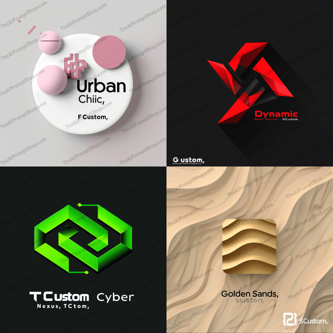 3D Logo Collection AI MidJourney Image Prompt, 9550 — Create polished 3D logo artwork with dimensional forms, abstract geometry, vibrant color, and a… — cover image