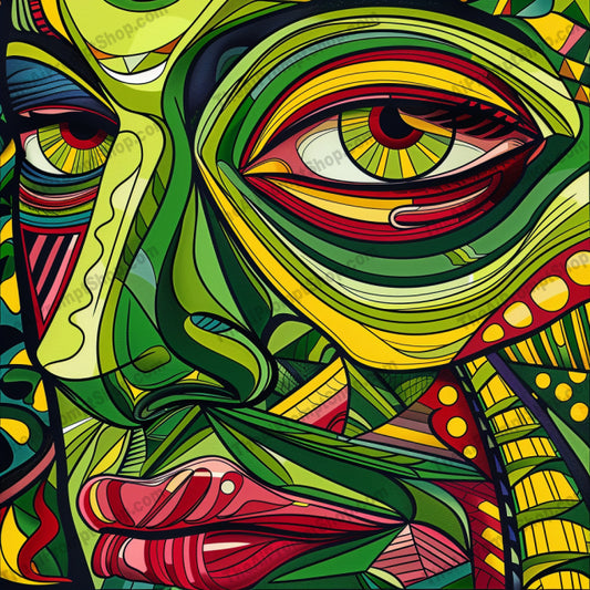 Vibrant Abstract Portrait AI MidJourney Image Prompt, 8342abstract, Ai, Ai Image Prompt, artistic, bold colors, colorful, contemporary, decorative, digital art, dynamic patterns, expression, eye-catching, face, Image Prompt, innovative, intense, intricate shapes, mesmerizing, midjourney, modern art, portrait, Portraits & People, Prompt, psychedelic, swirling colors, vibrant, whimsical