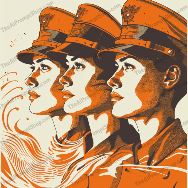 Stylized Portraits of Military Personnel AI MidJourney Image Prompt, 8944 Portraits & People, midjourney, military, stylized, portraits, dynamic, heroism, vibrant, bold colors, intricate line work, soldiers, uniforms, patriotic, artwork, illustration, character design, personnel, detailed, modern style, military heroes, strength, powerful imagery, Midjourney, Ai, Ai Image Prompt, Image Prompt, Prompt