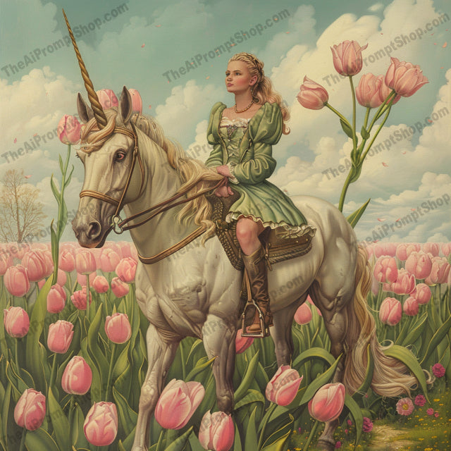 AI MidJourney Image Prompt, Ethereal Beasts and Blooms, 4936chat gpt, chat gpt prompts, chatgpt, chatgpt prompts, Dreamlike nature, Fantasy flora and fauna, Floral enchantment, Garden of wonders, Legendary animals, Majestic creatures, midjourney, Mythical elegance, Serene beauty, Storybook Illustrations, Tulip fields, Whimsical riders