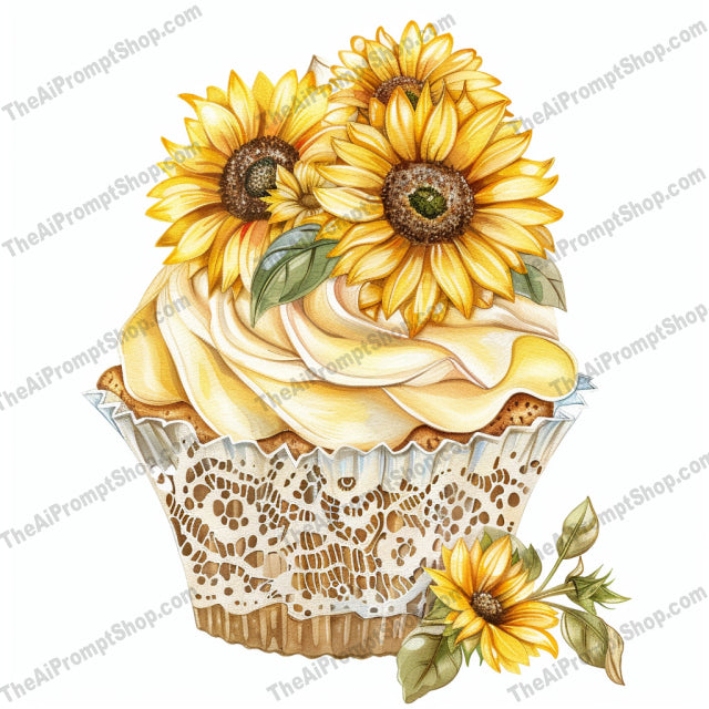 Elegant Cupcake Creations AI MidJourney Image Prompt, 8013artistic design, bakery, charming, confections, creative, cupcakes, decorative, delicate, dessert art, elegant, floral, frosting, midjourney, pastel colors, whimsical