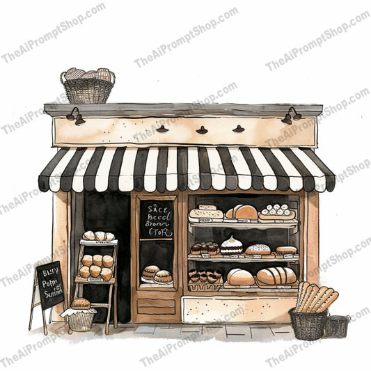 Charming Storefront Illustrations AI MidJourney Image Prompt, 9586 Storybook Illustrations, midjourney, storefront, illustration, charming, quaint, cozy, small shop, facade, artistic, rustic, detailed, shop, store, inviting, beautiful, character, artwork, design, unique, picturesque, vintage, Midjourney, Ai, Ai Image Prompt, Image Prompt, Prompt