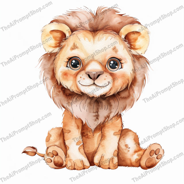 Adorable Watercolor Baby Animals AI MidJourney Image Prompt, 8438adorable, Ai, Ai Image Prompt, animal lovers, Animals, art, baby animals, cartoon style, child friendly, cute, gentle, giraffe, illustration, Image Prompt, kids decor, koala, lion, midjourney, nursery, panda, playful, Prompt, soft colors, sweet, watercolor, whimsical