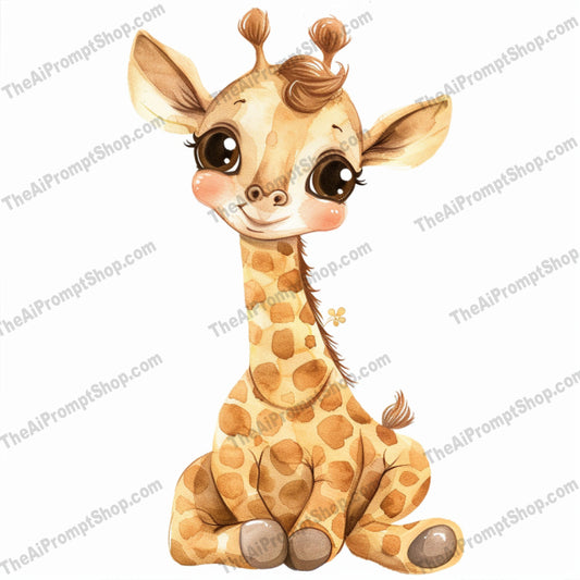 Adorable Watercolor Baby Animals AI MidJourney Image Prompt, 8438adorable, Ai, Ai Image Prompt, animal lovers, Animals, art, baby animals, cartoon style, child friendly, cute, gentle, giraffe, illustration, Image Prompt, kids decor, koala, lion, midjourney, nursery, panda, playful, Prompt, soft colors, sweet, watercolor, whimsical