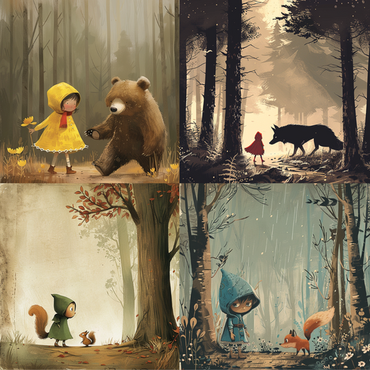 AI MidJourney Image Prompt, Enchanted Woods, 4926Autumn whispers, chat gpt, chat gpt prompts, chatgpt, chatgpt prompts, Dappled light, Dreamy woodland, Fairytale inspiration, Forest encounters, Gentle giants, midjourney, Mystical silhouettes, Mythic charm, Soft earth tones, Storybook creatures, Storybook Illustrations