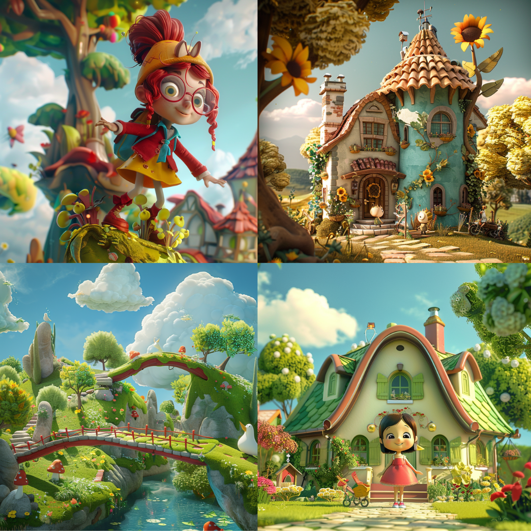 Whimsical world wonders illustration in a storybook style created from an AI image prompt.