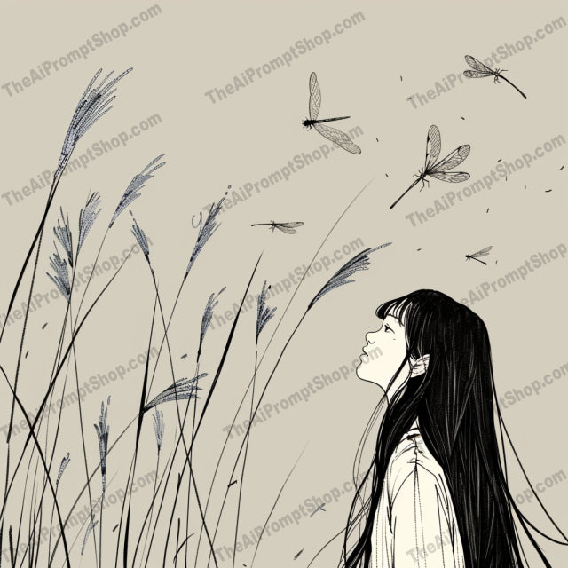 Serene Moments in Nature AI MidJourney Image Prompt, 8080artistic prints, calming artwork, children in nature, contemplative scenes, hand-drawn illustrations, midjourney, mindfulness art, minimalistic design, modern art prints, nature connection, nature illustrations, peaceful art, quiet moments, reflective art, serene decor, tranquil spaces, wall decor