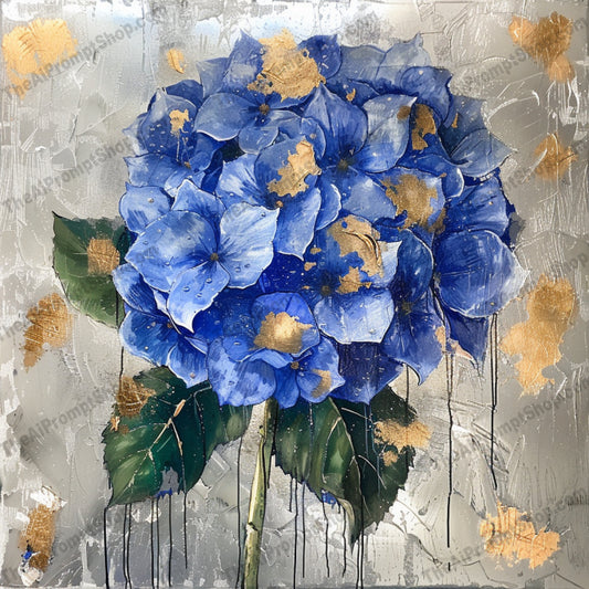 Bold and Vibrant Floral Painting AI MidJourney Image Prompt, 8143abstract art, abstract background, artistic design, bold artwork, colorful flower, contemporary artwork, decorative painting, detailed flower, elegant decor, floral painting, flower art, metallic accents, midjourney, modern decor, modern painting, sophisticated design, stylish art, textured canvas, unique artwork, vibrant colors, vivid colors