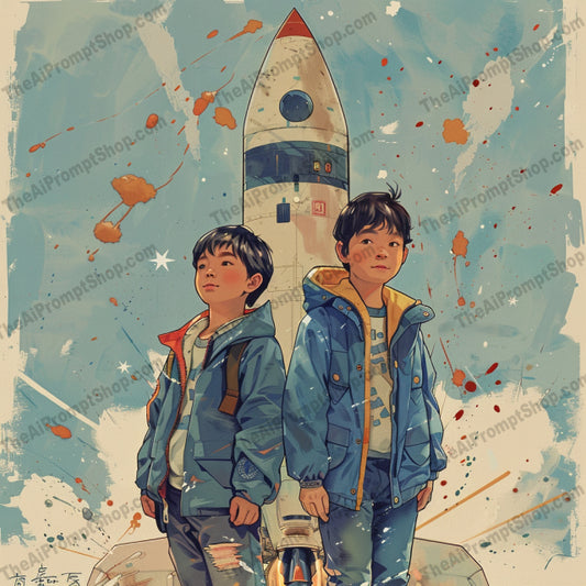 AI MidJourney Image Prompt, Youthful Ambitions, 4942Astral aspirations, chat gpt, chat gpt prompts, chatgpt, chatgpt prompts, Coming of age, Friendship bonds, midjourney, Seasonal transitions, Shared curiosities, Skateboard escapades, Storybook Illustrations, Twin encounters, Urban adventures, Wanderlust duo, Wintery exploration