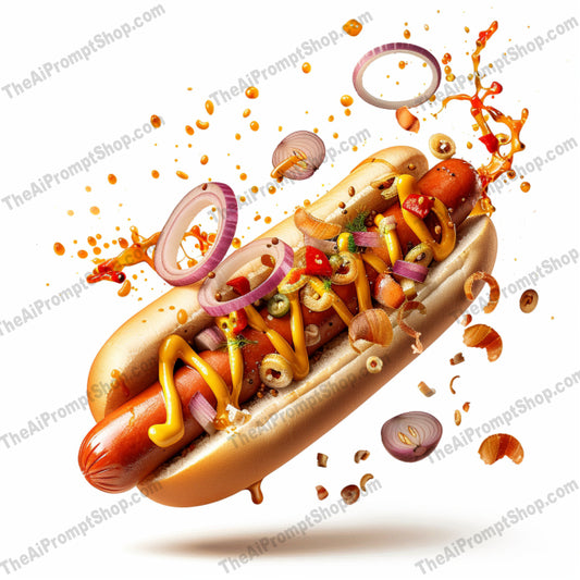 Dynamic Food Explosion Art AI MidJourney Image Prompt, 8348abstract, Ai, Ai Image Prompt, artistic, creative, culinary, detailed, dynamic, energetic, explosion, eye-catching, flavor burst, Food, food art, gourmet, Image Prompt, ingredients, innovative, intricate, midjourney, modern, playful, Prompt, stylized, vibrant, visual feast