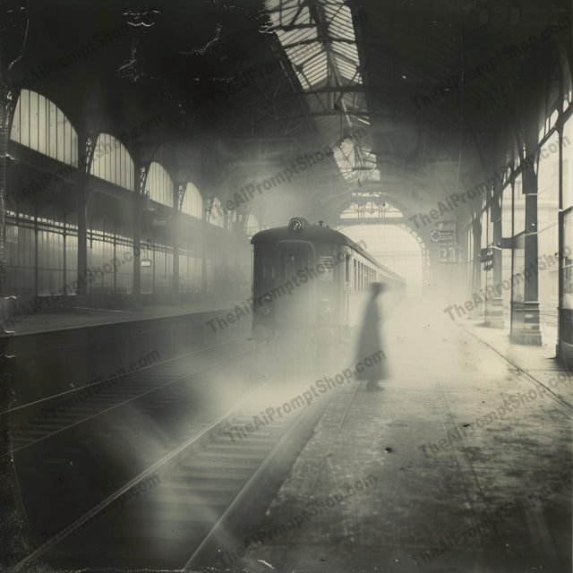Haunting Vintage Scene AI MidJourney Image Prompt, 8150antique, artistic, atmospheric, classic, dramatic, eerie, haunting, historical adventure, midjourney, moody, nostalgia, old-world charm, photography, retro, scenic, sepia, steampunk, timeless, vintage