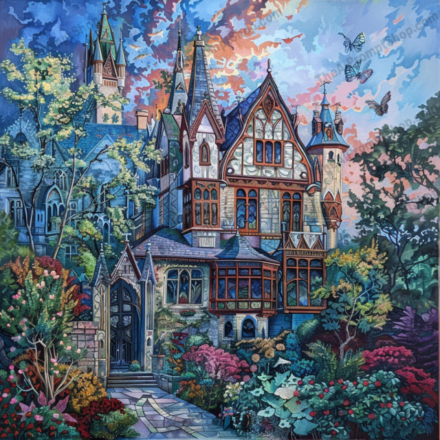 Colorful Scenery Artwork AI MidJourney Image Prompt, 8209art, buildings, charming, colorful, country, countryside, fieldsmidjourney, gardens, intricate details, landscape, lively, nature, pastoral, picturesque, quaint, saturated hues, scenic, vibrant, vivid, whimsical