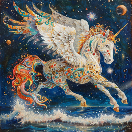 Majestic Mythical Creatures AI MidJourney Image Prompt, 8037AI image prompts, artistic exploration, celestial art, creative inspiration, detailed illustrations, dragon illustrations, epic creatures, fantasy designs, fantasy inspiration, fantasy storytelling, griffin designs, legendary beings, majestic beings, midjourney, mythical art, mythical legends, phoenix art, storytelling visuals, unicorn art, vibrant art