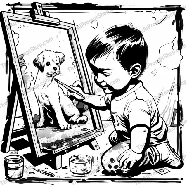 Dynamic Black & White Illustrations AI MidJourney Image Prompt, 9536 Storybook Illustrations, midjourney, black and white, illustration, dynamic, dramatic, nostalgia, action, learning, creative, artistic, monochrome, contrast, retro, vintage, study, child, painting, radio, running, sport, books, reading, Midjourney, Ai, Ai Image Prompt, Image Prompt, Prompt