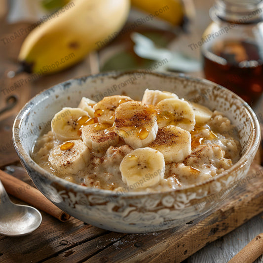 Rustic Breakfast Bliss AI MidJourney Image Prompt, 8376Ai, Ai Image Prompt, artistic, banana, berries, breakfast, butter, charming, cozy, croissants, delicious, detailed, exquisite, Food, food photography, Image Prompt, inviting, jam, midjourney, morning, oatmeal, Prompt, rustic, vibrant, vintage, waffles, warm