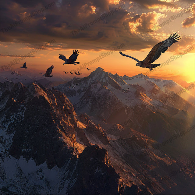 Nature's Majesty at Sunset AI MidJourney Image Prompt, 8443Ai, Ai Image Prompt, Animals, artwork, beauty, birds, calm, clouds, elegant, flamingos, flight, Image Prompt, landscape, majestic, midjourney, mountains, natural backdrops, nature, pelicans, picturesque, Prompt, reflection, serene, sky, sunset, swans, tranquil, water, wildlife