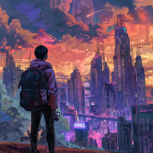 AI MidJourney Image Prompt, Urban Serenity Scenes, 4934chat gpt, chat gpt prompts, chatgpt, chatgpt prompts, Dusk to dawn transitions, Futuristic skylines, Metropolitan silhouettes, midjourney, Neon cityscape, Pastel evening hues, Peaceful urban oasis, Rooftop perspectives, Storybook Illustrations, Tranquil urban moments, Twilight city glow, Urban exploration