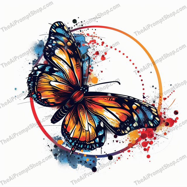 Vibrant Artistic Design AI MidJourney Image Prompt, 8166abstract art, artistic, butterfly, colorful, creative, decorative design, detailed, dragonfly, dynamic, energetic, eye-catching, intricate, mandala, midjourney, modern, nature, phoenix, statement piece, vibrant, visual
