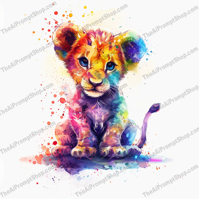 Colorful Baby Animals AI MidJourney Image Prompt, 9433 Animals, midjourney, baby animals, watercolor animals, colorful animals, elephant, giraffe, lion cub, panda, cute animals, animal art, animal illustrations, colorful art, whimsical animals, playful animals, color splash, vibrant animals, artistic animals, adorable animals, children's room decor, nursery art, animal prints, watercolor art, Midjourney, Ai, Ai Image Prompt, Image Prompt, Prompt