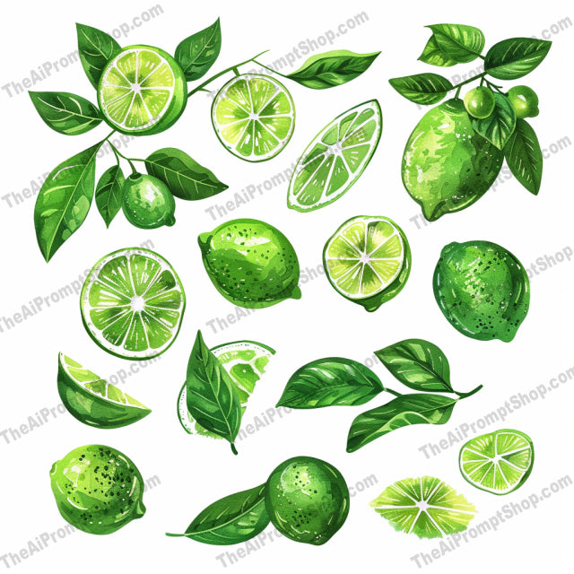 Watercolor Fruit Illustration AI MidJourney Image Prompt, 8176aesthetic, apple, artwork, botanical, citrus, colorful, detail, fresh, hand-painted, juicy, lifelike, lush leaves, natural, realisticmidjourney, texture, vibrant, watercolor fruit illustration