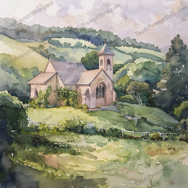 Watercolor Churches and Cathedral AI MidJourney Image Prompt, 8863 Animals, midjourney, watercolor, church, cathedral, architecture, historical, painting, artistic, vibrant, detailed, serene, landscape, illustration, building, old, heritage, European, art, beautiful, creative, scenic, Midjourney, Ai, Ai Image Prompt, Image Prompt, Prompt