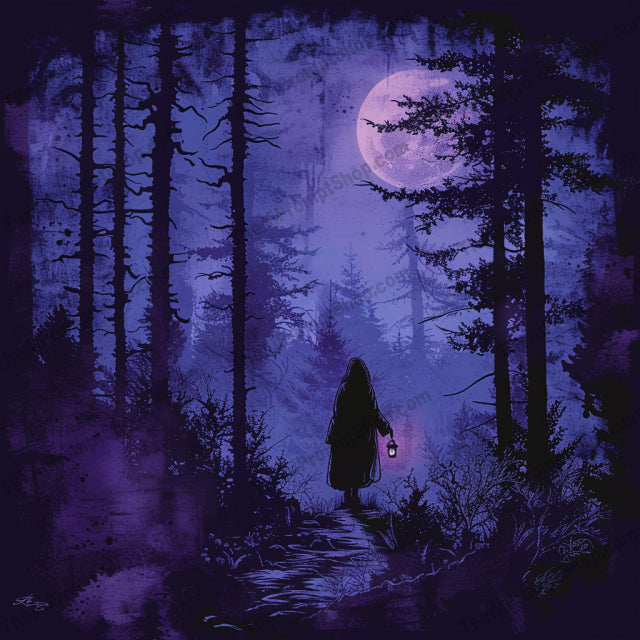 Eerie Nightscape AI MidJourney Image Prompt, 8193art nightscape, atmospheric, bold colors, creepy, dark, digital art, dramatic, eerie, forest, graphic art, horror, illustration, moody, mysterious, nighttime, sharp contrasts, spooky, suspense, visual storymidjourney