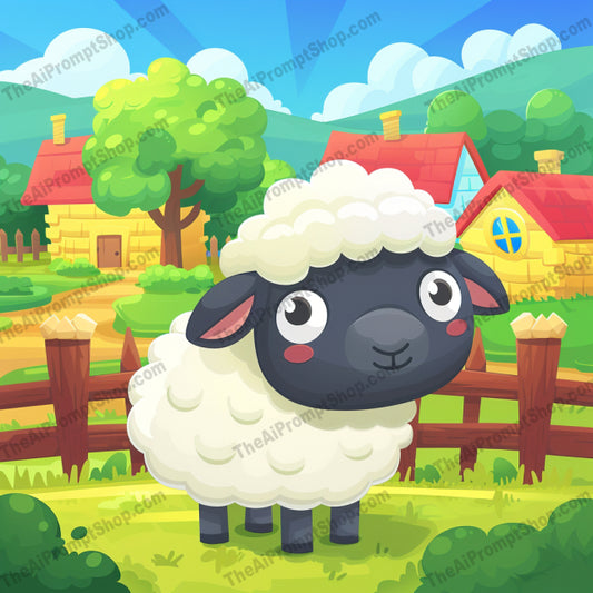 Farm animal illustration in a storybook style created from an AI image prompt.