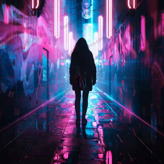 Neon Urban Silhouette AI MidJourney Image Prompt, 8652Ai, Ai Image Prompt, atmospheric, blur, city, downtown, dynamic, futuristic, high-tech, Image Prompt, lights, Logos, metropolis, midjourney, modern, motion, neon, night, Prompt, reflection, scene, silhouette, street, urban, vibrant, walk