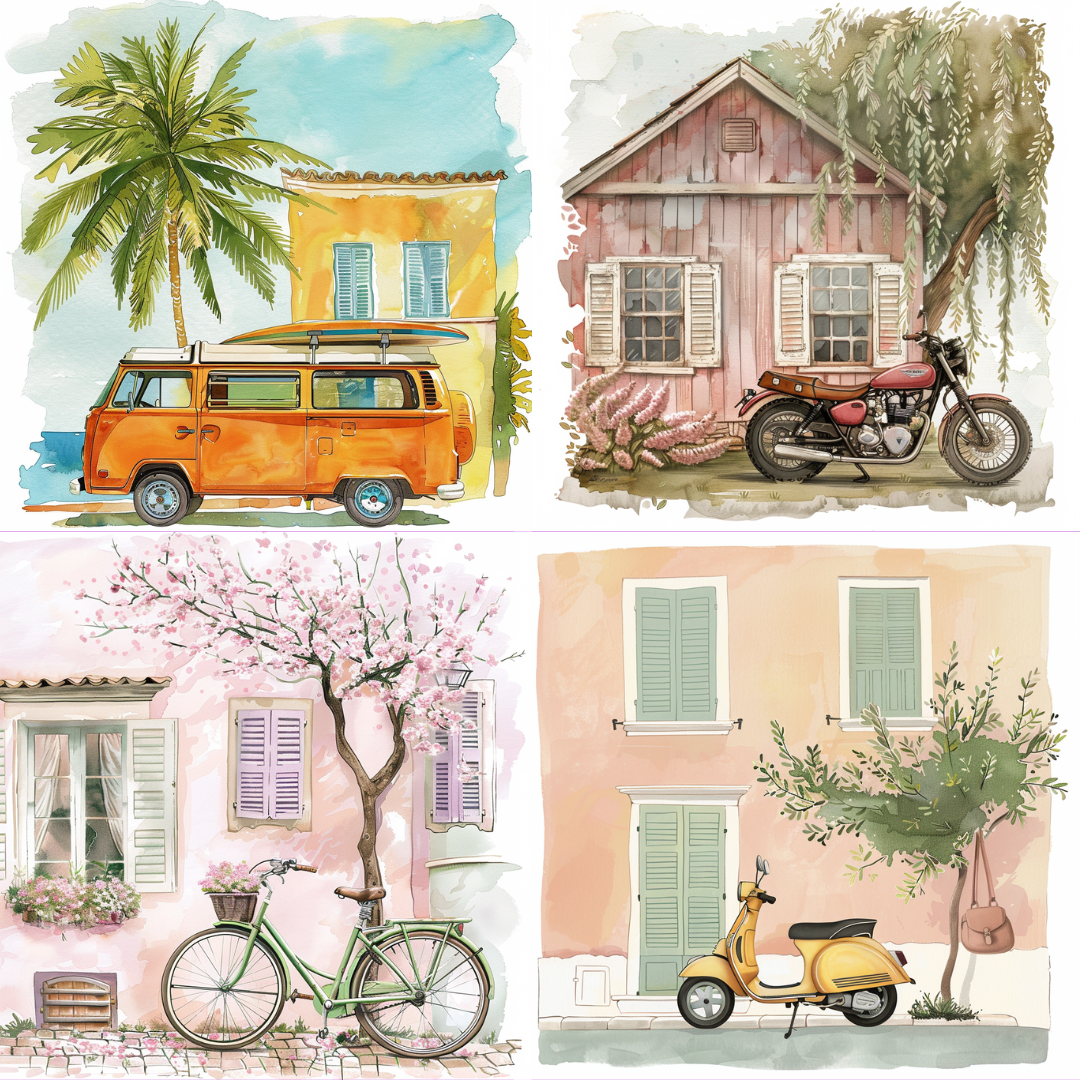 Whimsical Watercolor Vibes AI MidJourney Image Prompt, 9368