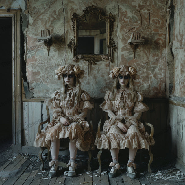 AI MidJourney Image Prompt, Eerie Dollhouse, 4853Abandoned atmosphere, Antique aesthetics, chat gpt, chat gpt prompts, chatgpt, chatgpt prompts, Creepy dolls, Dilapidated elegance, Eerie ambiance, Forgotten playthings, Gothic storytelling, Grunge textures, Haunting portraits, Historic nostalgia, Macabre art, midjourney, Mysterious figures, Scary, Sinister twins, Surreal photography, Time-worn textures, Victorian horror