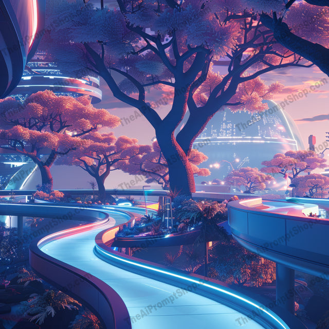 Futuristic Urban Landscapes AI MidJourney Image Prompt, 9295 Landscapes & Paintings, midjourney, futuristic, urban, landscape, neon, streets, architecture, modern, technology, greenery, nature, cityscape, futuristic city, neon lights, urban jungle, advanced tech, cyberpunk, sci-fi, night scene, city lights, digital art, Midjourney, Ai, Ai Image Prompt, Image Prompt, Prompt