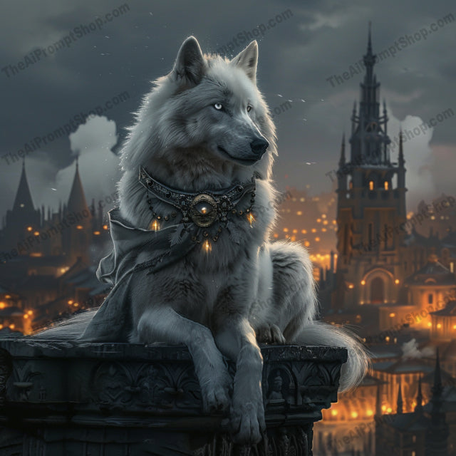Regal Animals in Fantasy Cityscape AI MidJourney Image Prompt, 8781 Animals, midjourney, fantasy, animals, regal, majestic, cityscape, night, owl, fox, wolf, magical, mystical, royalty, enchantment, artwork, digital art, illustration, whimsical, detailed, scenic, urban fantasy, Midjourney, Ai, Ai Image Prompt, Image Prompt, Prompt