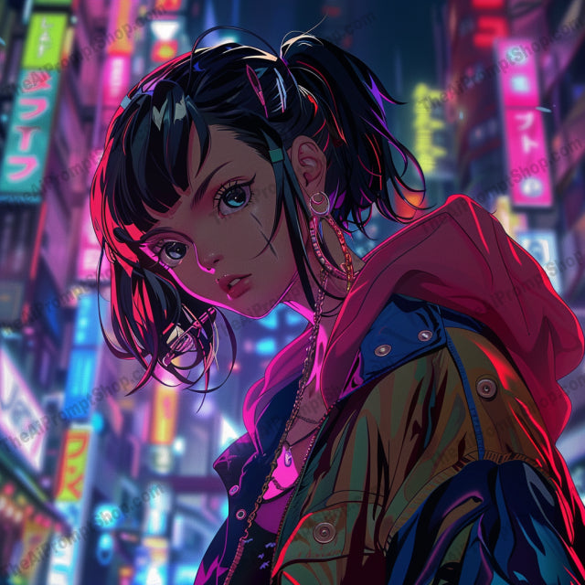 AI MidJourney Image Prompt, Vibrant Anime Vigor, 5162Action scenes, Animation, Anime style, Bright highlights, cartoon, Character close-ups, Detailed line work, Dynamic angles, Emotional impact, Energetic movement, Intense expressions, Manga inspiration, midjourney, Urban backdrop, Vivid color scheme