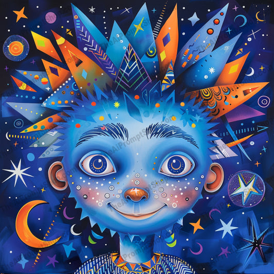 Cosmic Fantasy Portrait AI MidJourney Image Prompt, 8180celestial, colorful, cosmic fantasy portrait, dreamy, galactic, imaginative, intricatemidjourney, otherworldly, planets, psychedelic, space, stars, surrealist art, universe, vibrant, whimsical