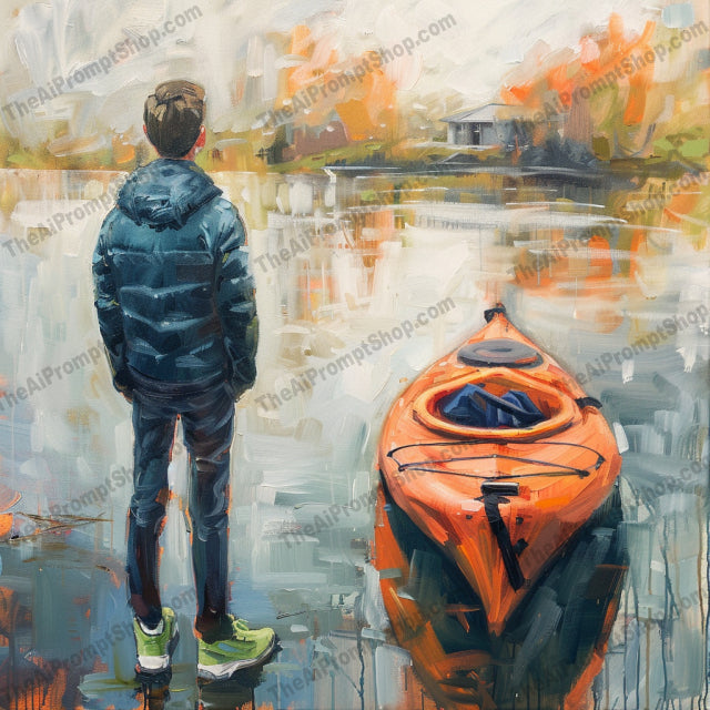 Reflective Moments by the Lake AI MidJourney Image Prompt, 9503 Landscapes & Paintings, midjourney, lake, reflection, serene, peaceful, water, nature, landscape, contemplative, realistic, tranquil, scenery, outdoors, painting, art, stillness, calm, quiet, solitude, person, backview, Midjourney, Ai, Ai Image Prompt, Image Prompt, Prompt