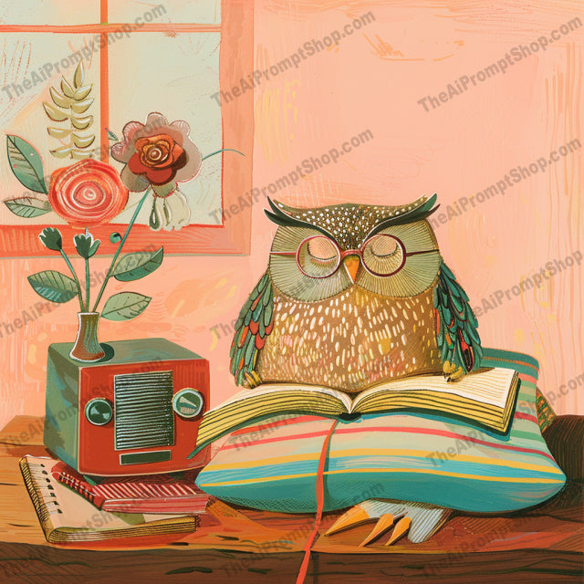 Animals Reading AI MidJourney Image Prompt, 8915 Animals, midjourney, animals, reading, whimsical, colorful, dog, cat, rabbit, owl, leisure, books, flowers, bright, cozy, imaginative, vibrant, artistic, homey, decorative, storybook, fun, Midjourney, Ai, Ai Image Prompt, Image Prompt, Prompt