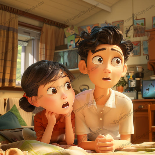 AI MidJourney Image Prompt, Heartwarming Home Adventures, 51543D family animation, Animated slice of life, Animation, cartoon, Cozy home environment, Detailed character modeling, Domestic storytelling, Emotional character interaction, Expressive facial animation, Heartwarming character art, Lifestyle illustration, midjourney, Relatable family scenes, Sunny home setting, Warm lighting