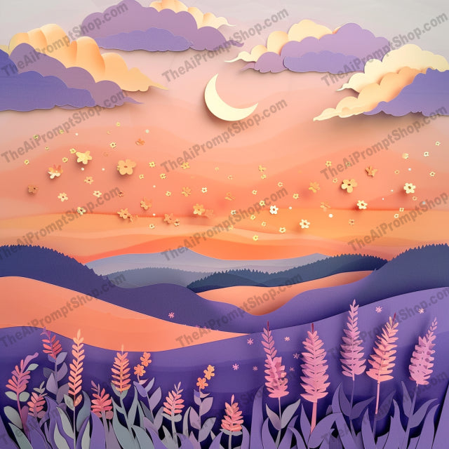 Dreamy Cosmic Landscape AI MidJourney Image Prompt, 8755 Fantasy, midjourney, cosmic, dreamy, surreal, fantasy, vibrant colors, space, nature, mystical, whimsical, abstract shapes, stars, planets, moons, clouds, eye, landscape, imagination, dreamscape, stellar, ethereal, paper art style, Midjourney, Ai, Ai Image Prompt, Image Prompt, Prompt