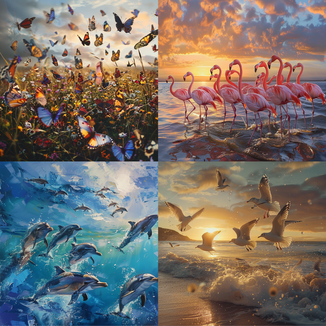 Aqua and avian dance illustration created from an AI image prompt.