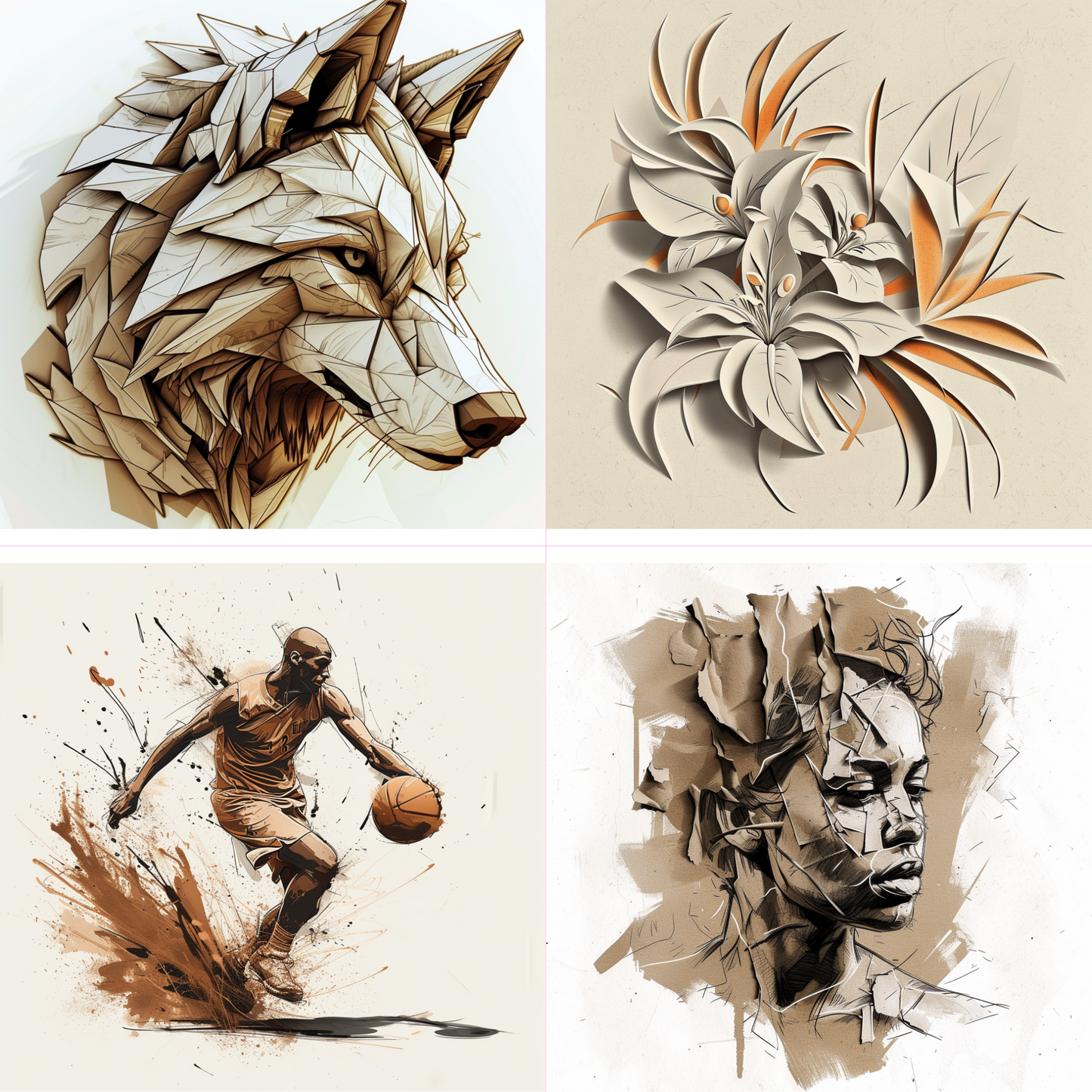 Logos in a abstract style created from an AI image prompt.