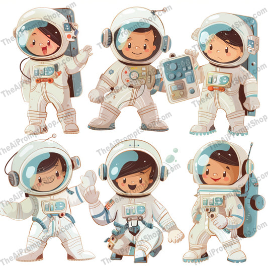 Children's Professional Costumes AI MidJourney Image Prompt, 9150 Animation & Cartoons, midjourney, children, costumes, professionals, astronauts, doctors, firefighters, police officers, illustration, whimsical, playful, storybooks, children’s decor, educational, kids, dress-up, career day, fun, imaginative, cute, cartoon, Midjourney, Ai, Ai Image Prompt, Image Prompt, Prompt