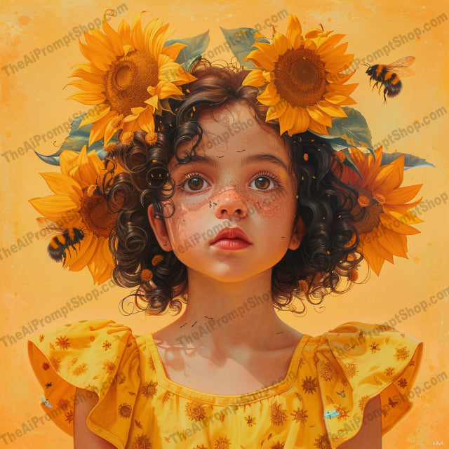 Whimsical Portraits in Nature-Inspired Themes AI MidJourney Image Prompt, 8045AI image prompts, artistic exploration, autumn leaves, creative inspiration, creative prompts, dreamy visuals, human emotion, imaginative art, midjourney, natural elements, nature portraits, nature scenes, realistic fantasy, serene art, storytelling art, sunflowers, surreal beauty