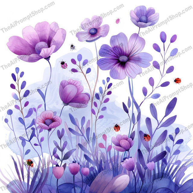 Whimsical Nature and Travel AI MidJourney Image Prompt, 9443 Florals, midjourney, watercolor, hot air balloon, vintage car, purple flowers, green tree, butterflies, adventure, nature, travel, whimsical, charming, landscape, spring, summer, clouds, relaxing, road trip, artwork, decor, illustration, Midjourney, Ai, Ai Image Prompt, Image Prompt, Prompt