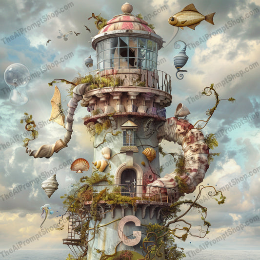 Whimsical Surreal Imagery AI MidJourney Image Prompt, 9299 Landscapes & Paintings, midjourney, surreal, whimsical, nature, vintage, lighthouse, floating piano, nostalgic truck, mushrooms, bicycles, butterflies, flowers, dreamy skies, imaginative, creative, fantasy, artwork, illustration, ethereal, enchanted, fantastical, Midjourney, Ai, Ai Image Prompt, Image Prompt, Prompt