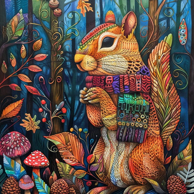 Whimsical Woodland Animals Art AI MidJourney Image Prompt, 8429Ai, Ai Image Prompt, Animals, art, bear, colorful, decor, deer, details, enchanted, fantasy, forest, illustration, Image Prompt, magical, midjourney, nature, patterns, Prompt, rabbit, squirrel, vibrant, whimsical, wildlife, woodland