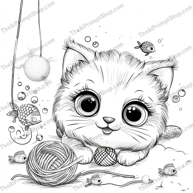 Cute Animal Illustrations AI MidJourney Image Prompt, 9648 Coloring Pages, midjourney, cute animals, adorable illustrations, bunny, kitten, elephant, fox, animal art, whimsical, detailed drawings, large eyes, playful art, charming designs, butterflies, yarn, balloons, stars, kids art, storybook, illustrations, animal characters, Midjourney, Ai, Ai Image Prompt, Image Prompt, Prompt