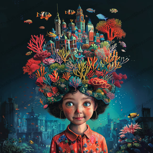 Surreal Fantasy Portrait AI MidJourney Image Prompt, 8805 Animals, midjourney, surreal, fantasy, portrait, imaginative, dream-like, whimsical, artistic, creative, glowing lights, towns, balloons, celestial bodies, underwater, vibrant, hairstyle, enchanted, magical, detailed, illustration, ethereal, Midjourney, Ai, Ai Image Prompt, Image Prompt, Prompt