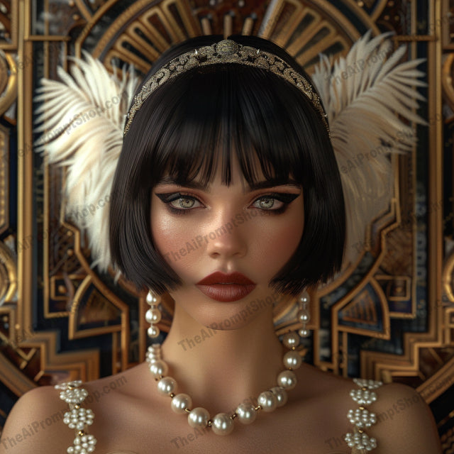 Vintage Glamour Portrait AI MidJourney Image Prompt, 8793 Animals, midjourney, vintage, glamour, art deco, elegant, luxurious, opulent, portrait, woman, classic, timeless, fashion, style, retro, sophisticated, beauty, refined, 1930s, 1940s, photorealistic, photography, Midjourney, Ai, Ai Image Prompt, Image Prompt, Prompt